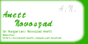 anett novoszad business card